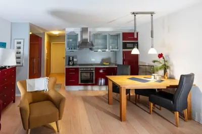 Küche/Küchenzeile in der Unterkunft Haus Ankerplatz Apartment 3 4