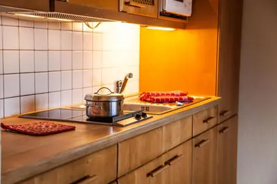 Küche/Küchenzeile in der Unterkunft Elbstrom, Ferienwohnung 21