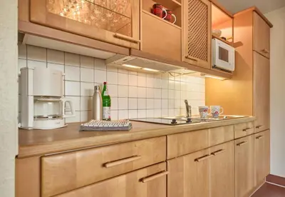 Küche/Küchenzeile in der Unterkunft Elbstrom, Ferienwohnung 21