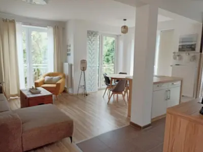 Ein Sitzbereich in der Unterkunft Küstenhaus Duhnen - Wohnung 1 mit Meerblick