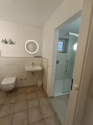 Ein Badezimmer in der Unterkunft Küstenhaus Duhnen - Wohnung 2 im Erdgeschoss