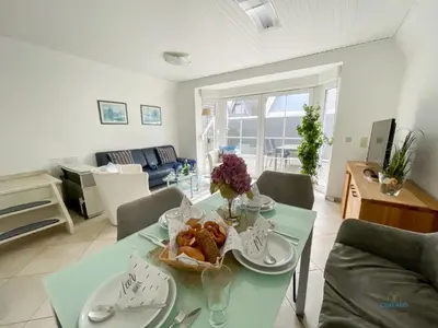 Ein Sitzbereich in der Unterkunft Ferienhaus Am Ringwall 36