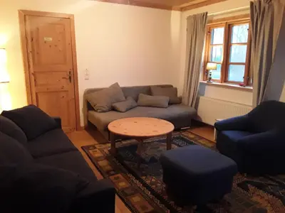 Ein Sitzbereich in der Unterkunft Ferienhaus Oppeln 21