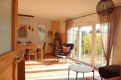 Ein Sitzbereich in der Unterkunft Ferienhaus Chalet Bel Air