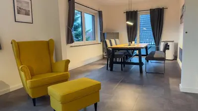 Ein Sitzbereich in der Unterkunft Strandnahe Ferienwohnung Nordsee Oase Whg. 1