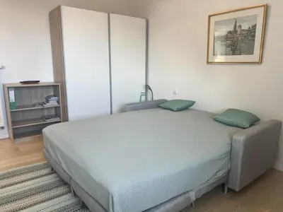 Ein Bett oder Betten in einem Zimmer der Unterkunft Düne 1, Ferienwohnung 9