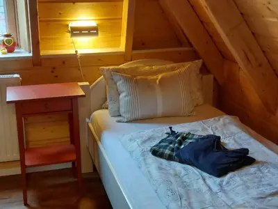 Ein Bett oder Betten in einem Zimmer der Unterkunft Weitblick - b70565