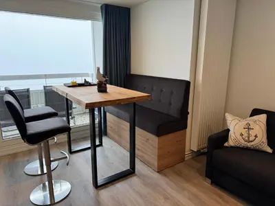 Ein Sitzbereich in der Unterkunft Ferienwohnung Sky View