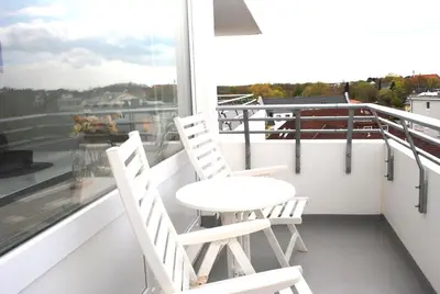 Ein Balkon oder eine Terrasse in der Unterkunft Hanseatic 502