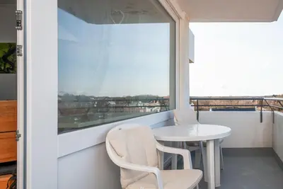 Ein Balkon oder eine Terrasse in der Unterkunft Hanseatic 602