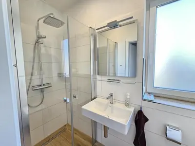 Ein Badezimmer in der Unterkunft Ferienhaus im Angerdorf