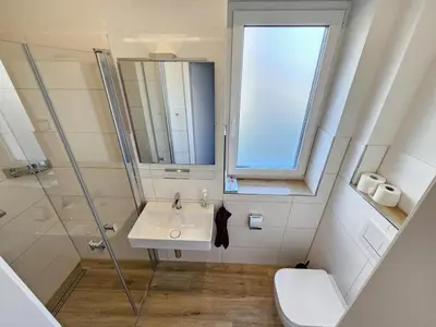 Ein Badezimmer in der Unterkunft Ferienhaus im Angerdorf