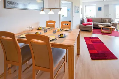 Ein Sitzbereich in der Unterkunft Haus Nordseebrandung NB63
