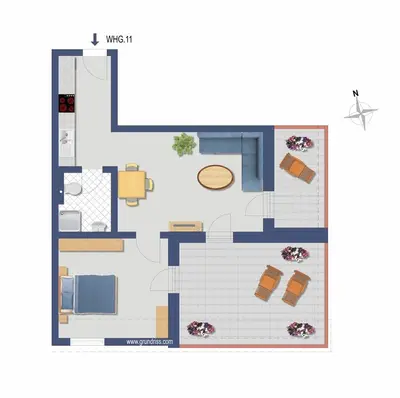 Grundriss der Unterkunft Inseltörn Wohnung 11