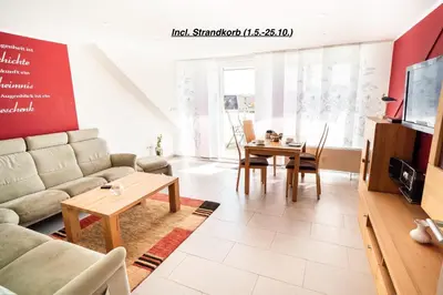 TV/Unterhaltungsangebot in der Unterkunft Duhner Ausblick mit Balkon