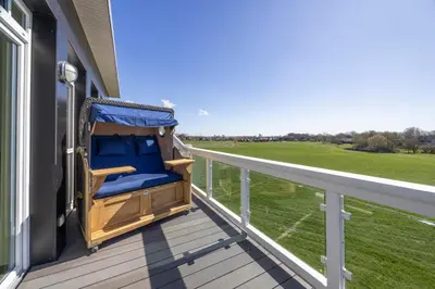Ein Balkon oder eine Terrasse in der Unterkunft Resort Deichgraf