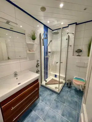 Ein Badezimmer in der Unterkunft Backbord