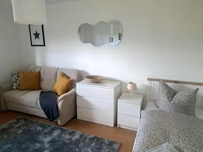 Ein Sitzbereich in der Unterkunft Ferienhaus Sophie