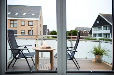 Ein Balkon oder eine Terrasse in der Unterkunft Dat-Meerhus Wohnung 6