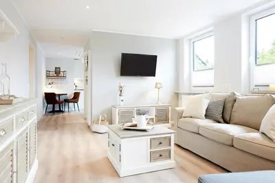 Ein Sitzbereich in der Unterkunft Dat-Meerhus Wohnung 5