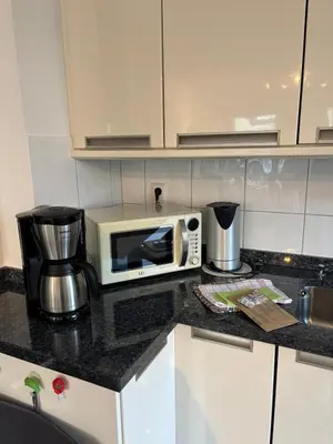Küche/Küchenzeile in der Unterkunft Duhner Leuchturm, Ferienwohnung DL02