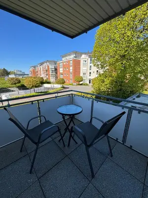 Ein Balkon oder eine Terrasse in der Unterkunft Duhner Leuchturm, Ferienwohnung DL02