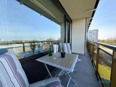 Ein Balkon oder eine Terrasse in der Unterkunft Haus Jan am Strand Wohnung 204