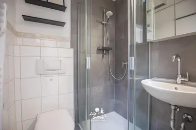 Ein Badezimmer in der Unterkunft 
