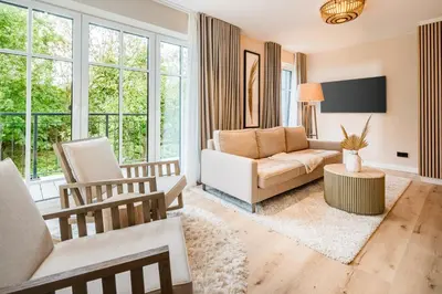 Ein Sitzbereich in der Unterkunft Das Oswald's Boutique Hotel