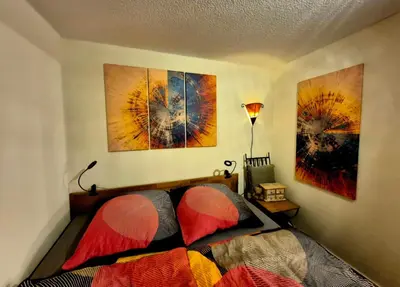 Ein Bett oder Betten in einem Zimmer der Unterkunft Ferienwohnung Barlter Mühle mit Sauna und Terrasse