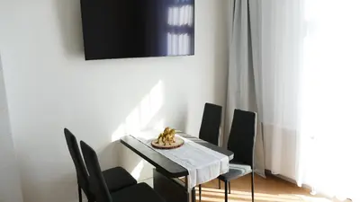 Ein Sitzbereich in der Unterkunft Kapitänshaus Schäfer App Steuermann