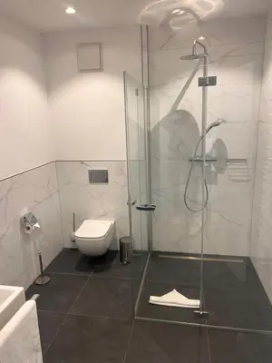 Ein Badezimmer in der Unterkunft Duhner Spitze Wohnung 12