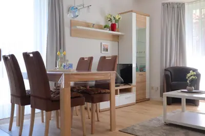 Ein Sitzbereich in der Unterkunft Ferienwohnung Cordes