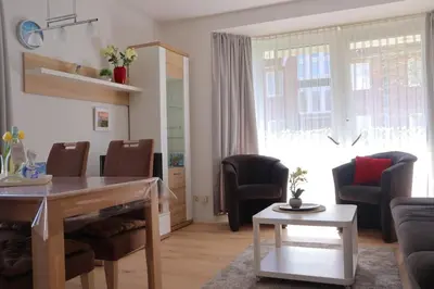 Ein Sitzbereich in der Unterkunft Ferienwohnung Cordes