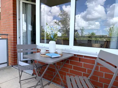 Ein Balkon oder eine Terrasse in der Unterkunft Haus am Waldbad FeWo 2