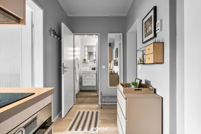 Küche/Küchenzeile in der Unterkunft Ferienwohnung Bake 21