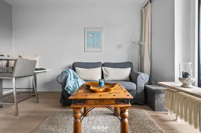 Ein Sitzbereich in der Unterkunft Ferienwohnung Bake 21