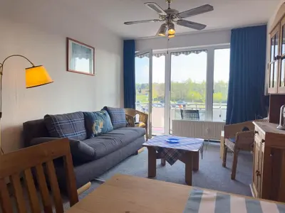 Ein Sitzbereich in der Unterkunft Haus Seewind Wohnung 3