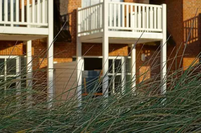 Ein Balkon oder eine Terrasse in der Unterkunft Büsumer Reethus 1.8