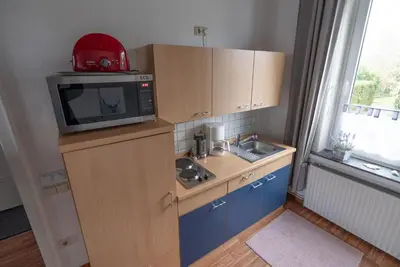 Küche/Küchenzeile in der Unterkunft Haus Kehrwieder Wohnung Helgoland