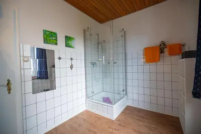 Ein Badezimmer in der Unterkunft Haus Kehrwieder Wohnung Helgoland