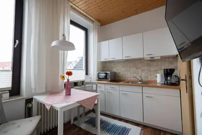 Küche/Küchenzeile in der Unterkunft Haus Kehrwieder Wohnung Nordsee