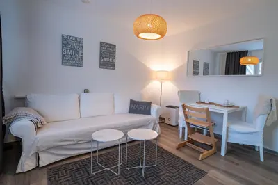 Ein Sitzbereich in der Unterkunft Ferienwohnung Glück & Seelig