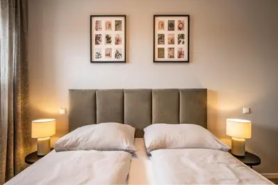 Ein Bett oder Betten in einem Zimmer der Unterkunft Haus Sturmkieker Apartment Penthouse 1 2
