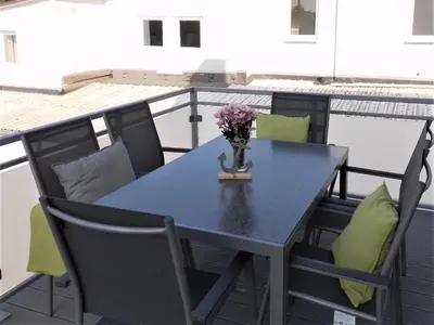 Ein Balkon oder eine Terrasse in der Unterkunft Deck 2