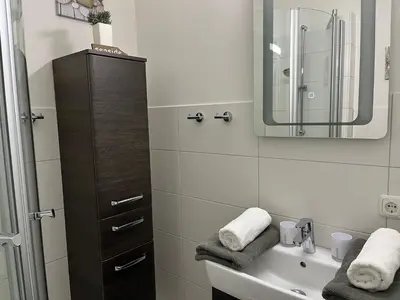Ein Badezimmer in der Unterkunft Wattperle