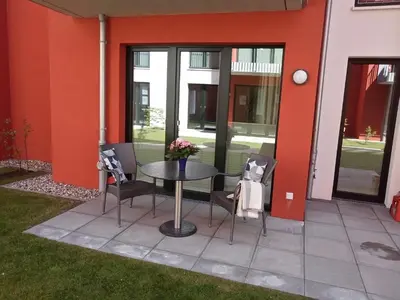 Ein Sitzbereich in der Unterkunft Lenia 1