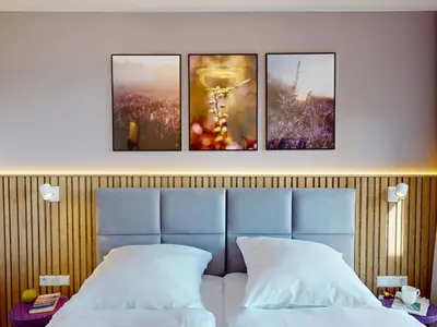 Ein Bett oder Betten in einem Zimmer der Unterkunft Lighthouse Duhner Spitze - W10