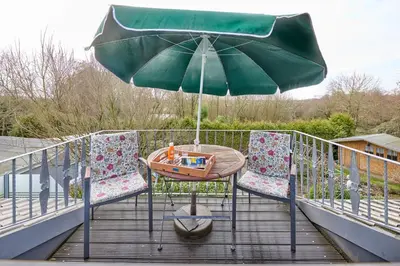 Ein Balkon oder eine Terrasse in der Unterkunft Haus Ricker - Dachgeschoss