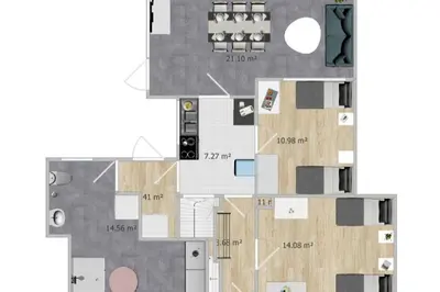 Grundriss der Unterkunft Monteurhaus Westertweute mit Wintergarten